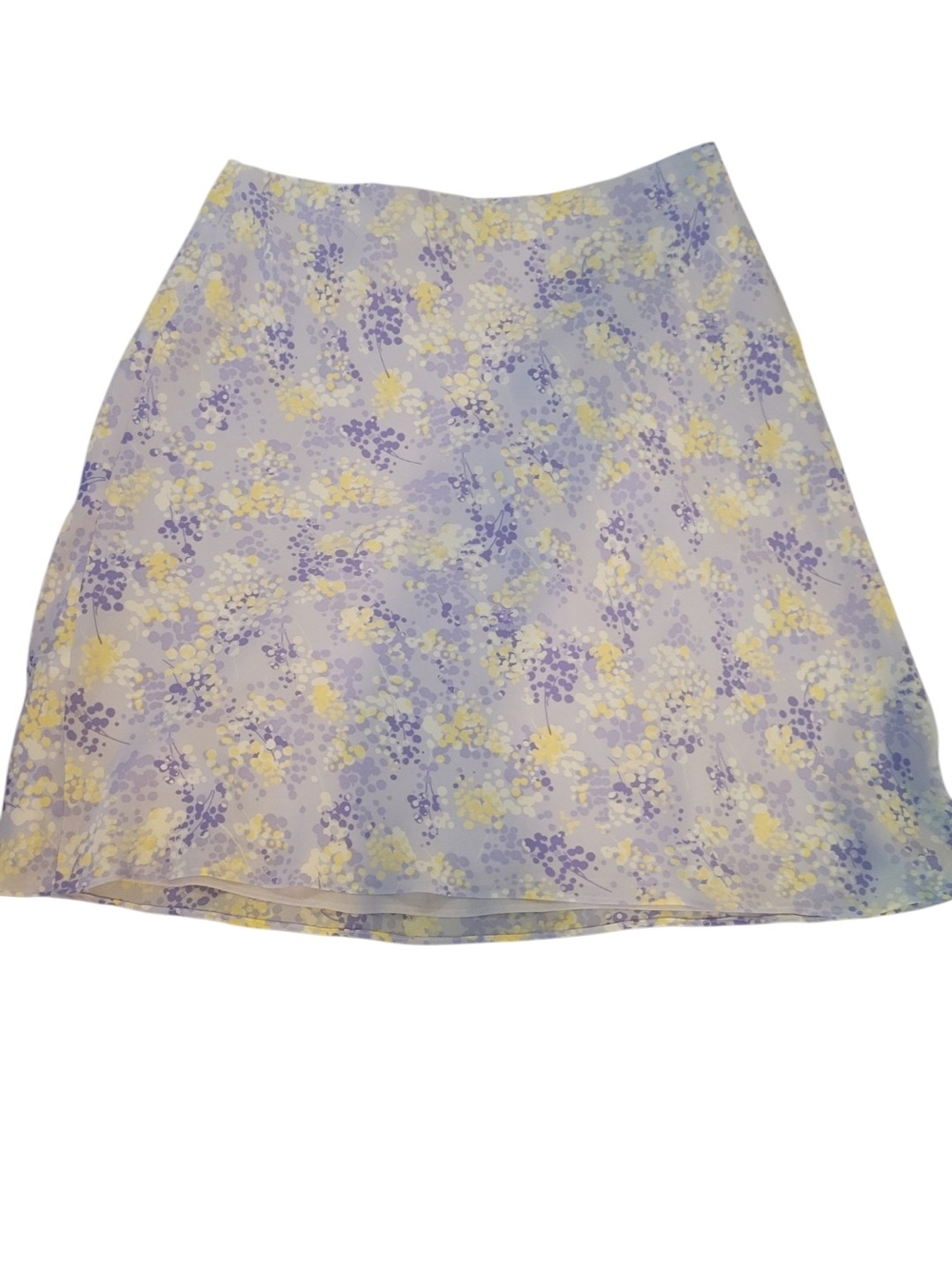 Floral Pastel A-Line Skirt - Lavender & Yellow